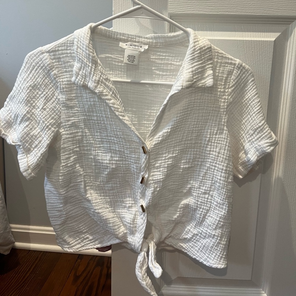 Short Sleeve Tie Button Down